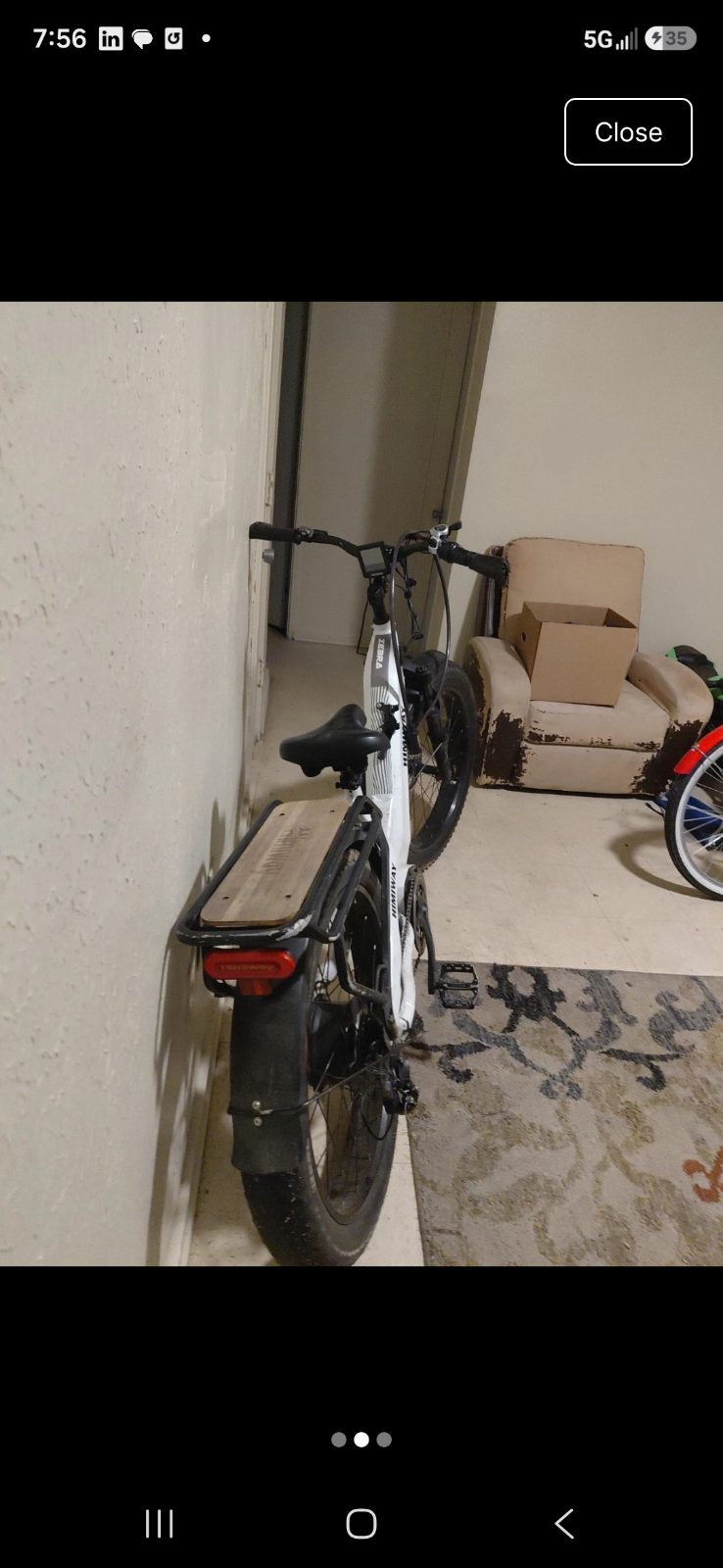 Himiway Zebra Ebike, White Fat Tire Electric Bike - Like New - Monroe, LA, photo 3 of 3