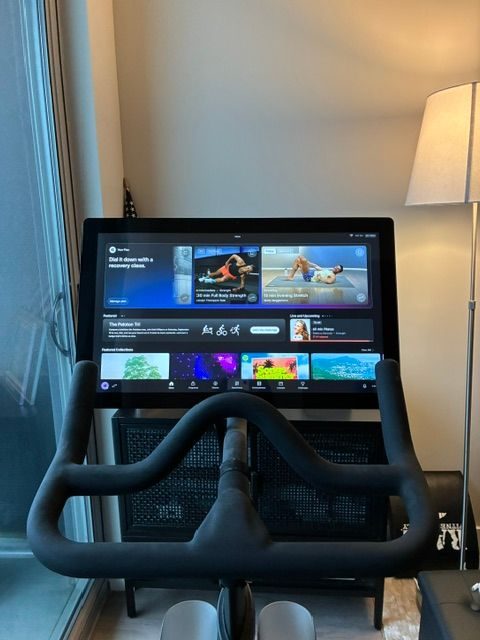 Peloton Bike, Includes Weights - Excellent - 2021 - Stamford, CT, photo 2 of 2