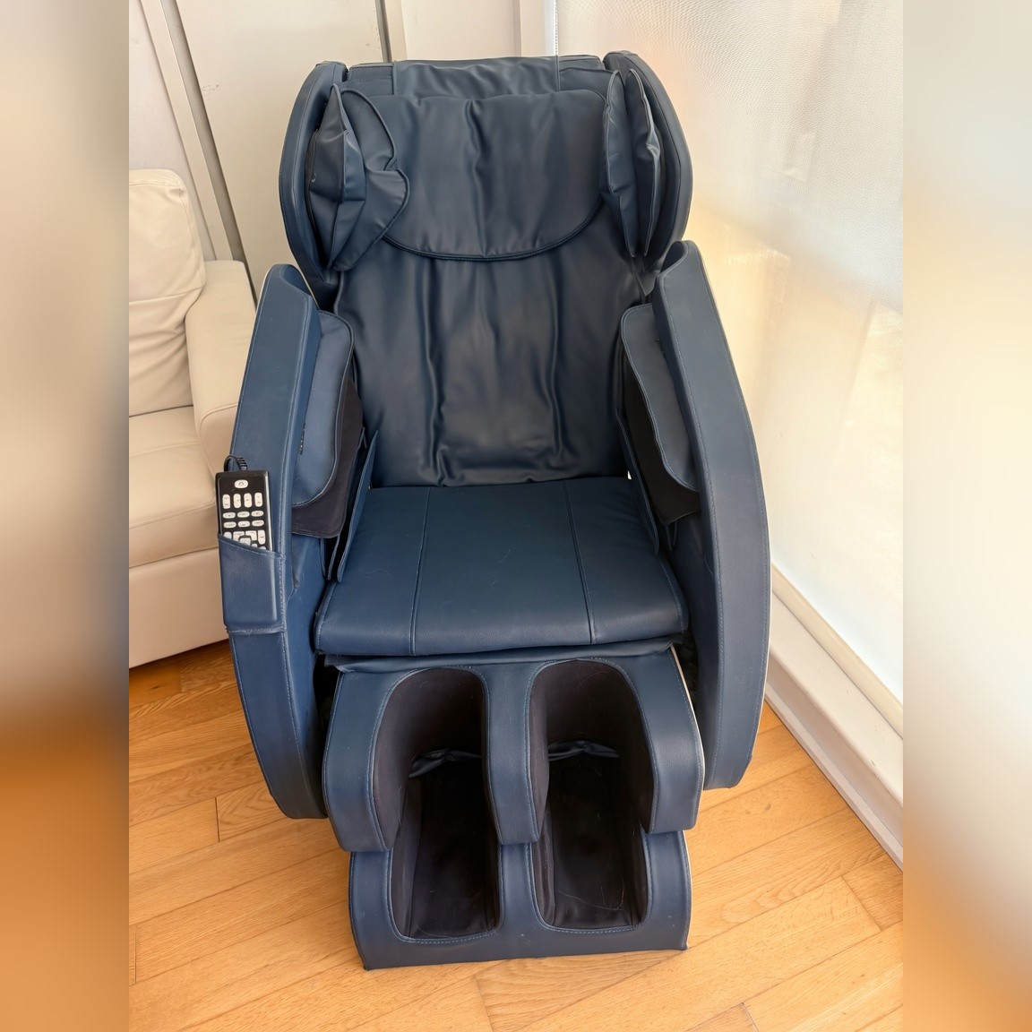 Foelro Beige Faux Leather Massage Chair, Zero Gravity Recliner - Like New - New York, NY, photo 2 of 12