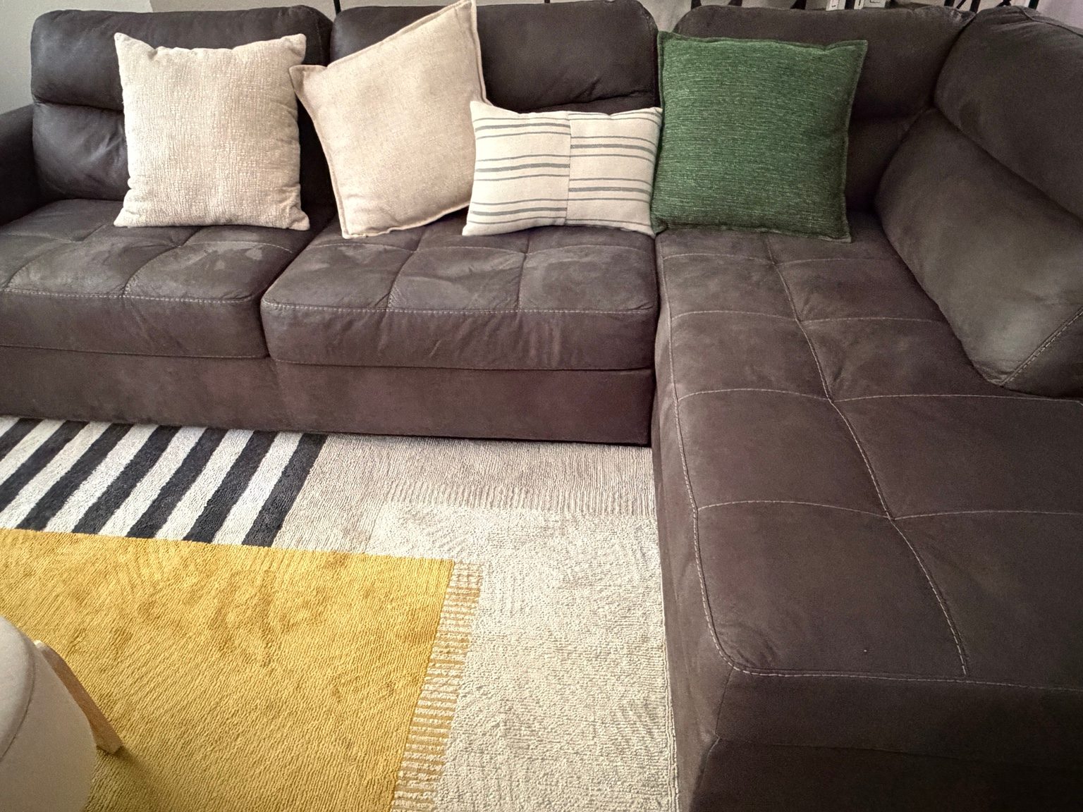 Comfortable Brown L-Shaped Sectional Deep Seats, 2 Pieces - Good - Atlanta, GA, photo 2 of 7