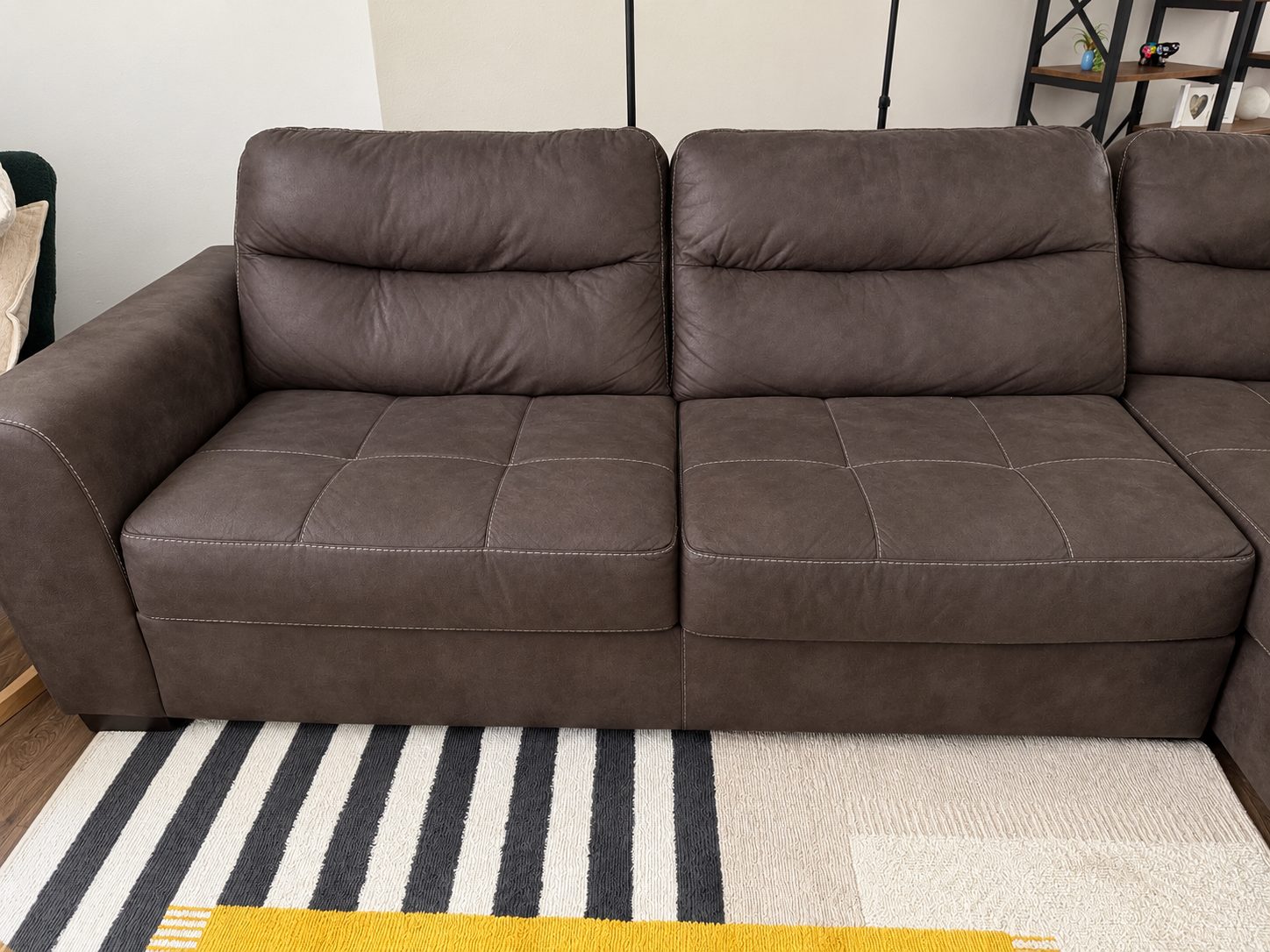 Comfortable Brown L-Shaped Sectional Deep Seats, 2 Pieces - Good - Atlanta, GA, photo 5 of 7