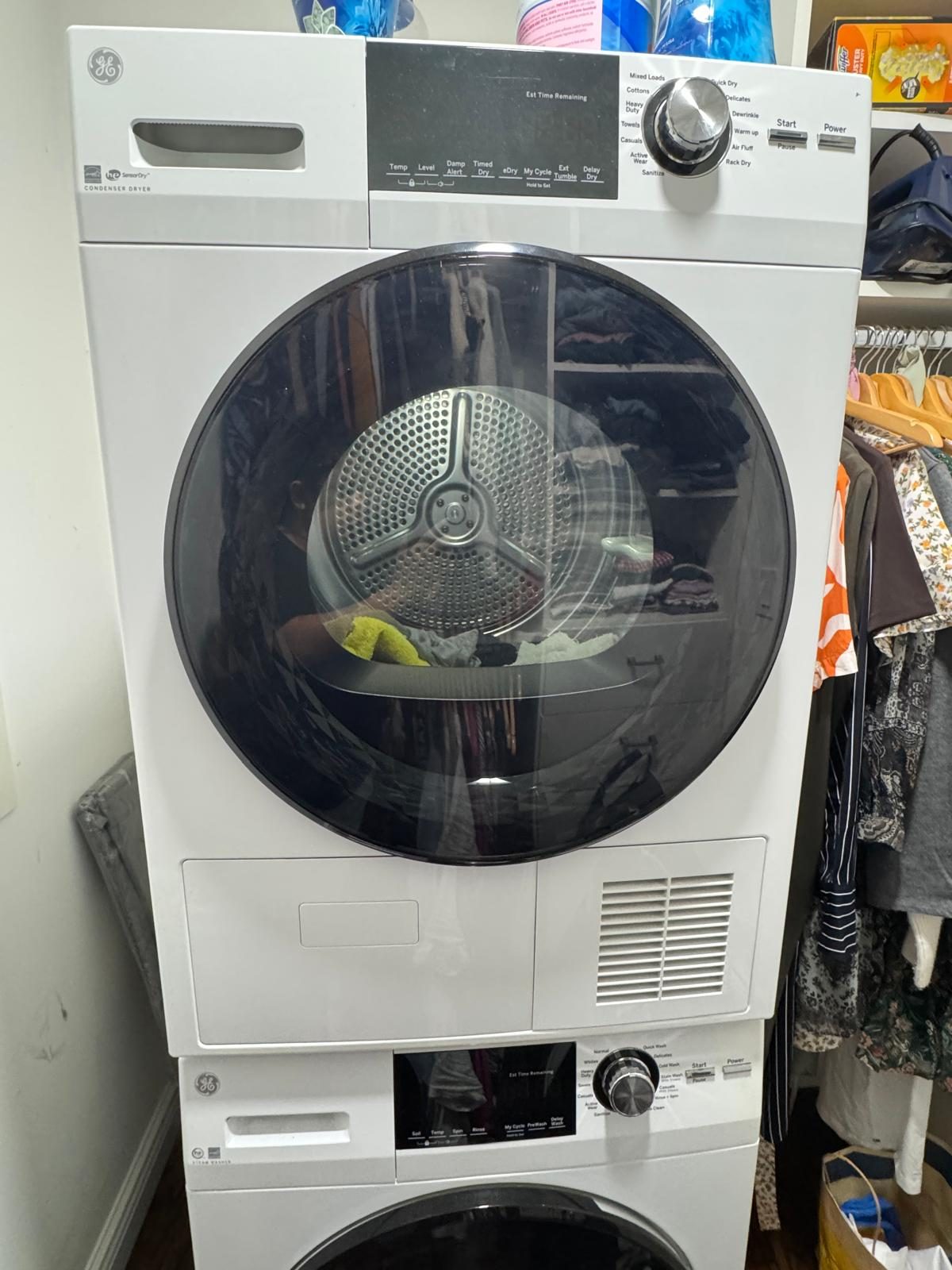 GE 24 ENERGY STAR Front Load Washer Dryer Set White - Like New – Airmont, NY, photo 4 of 12