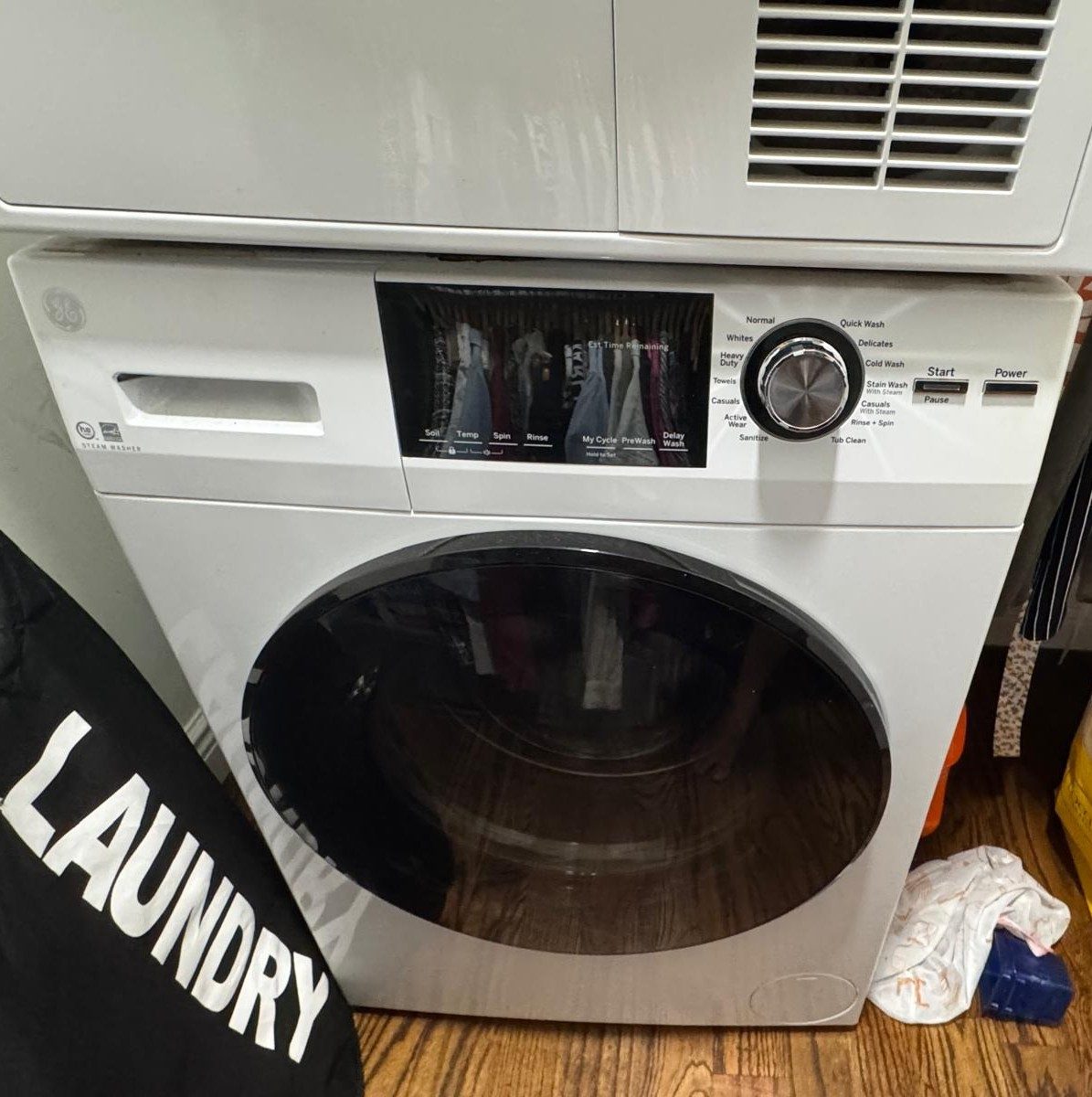 GE 24 ENERGY STAR Front Load Washer Dryer Set White - Like New – Airmont, NY, photo 8 of 12