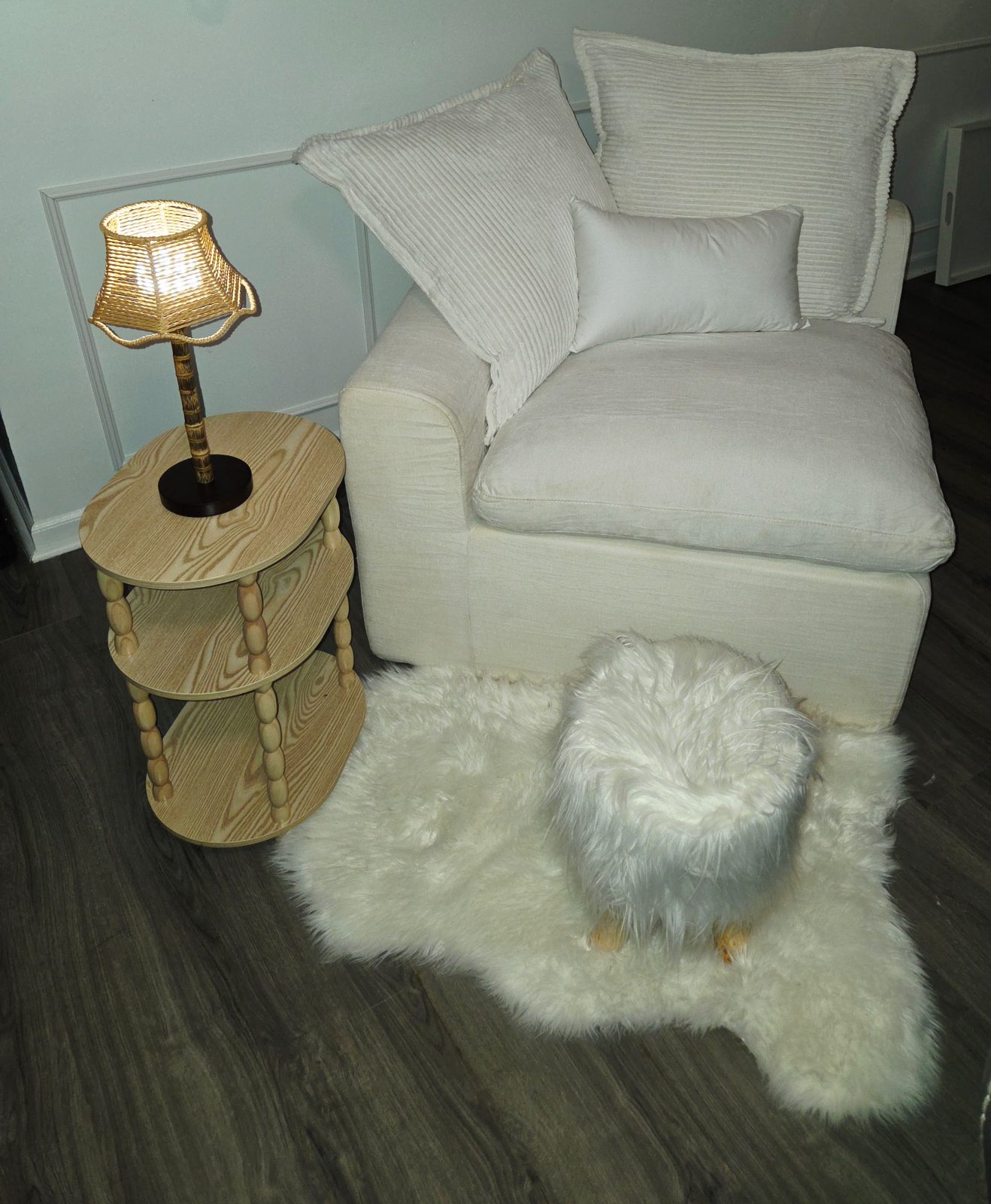 Cloud White Upholstered Armchair - Like New - Boiling Springs, SC