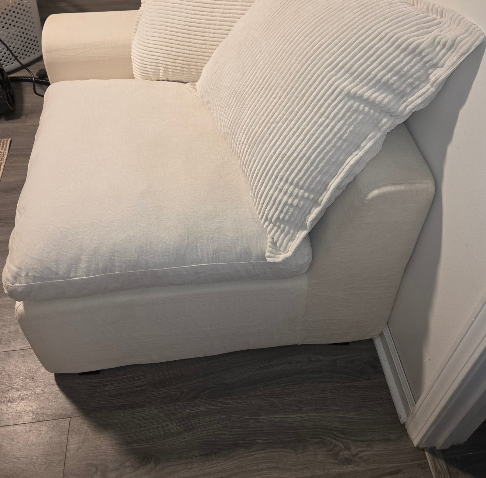 Cloud White Upholstered Armchair - Like New - Boiling Springs, SC, photo 3 of 5