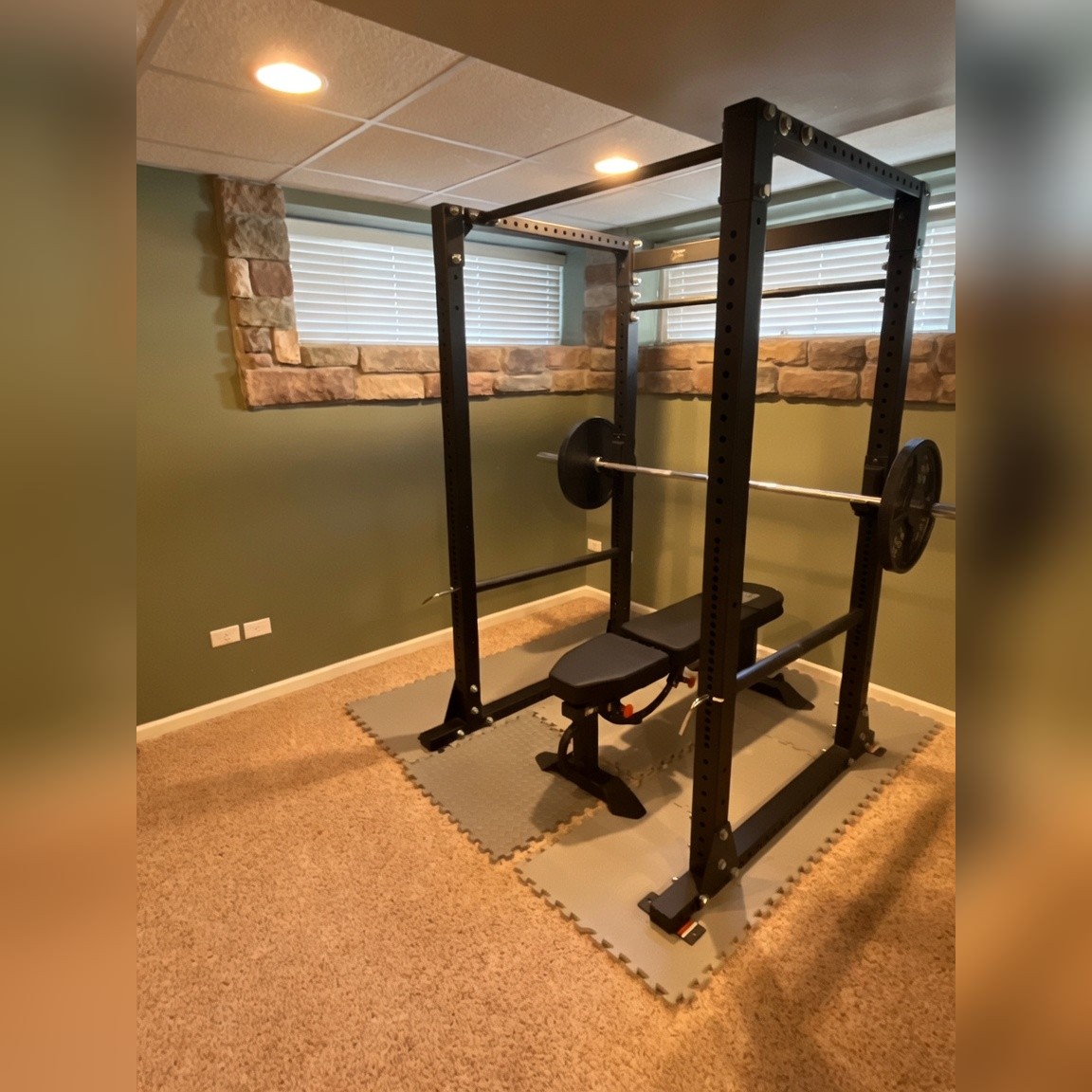 Squat Rack with Free Weights - Like New - Bartlett, IL