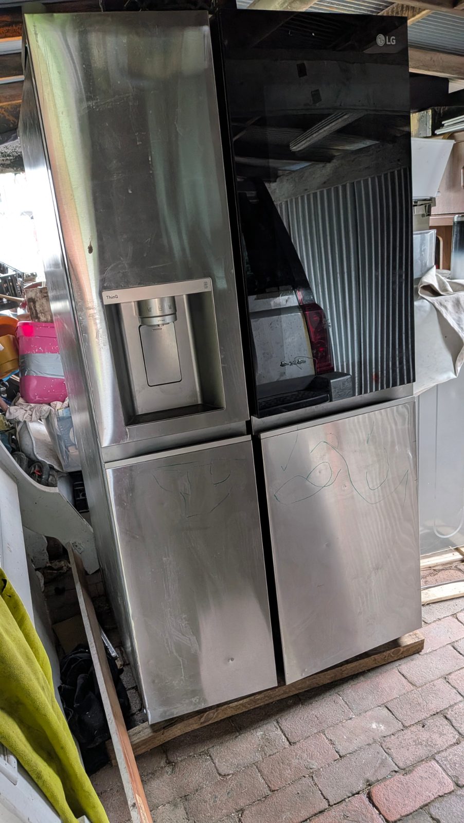 LG French Door Refrigerator, Black Stainless Smart with Ice Maker - Good – Martins Ferry, OH, photo 2 of 2