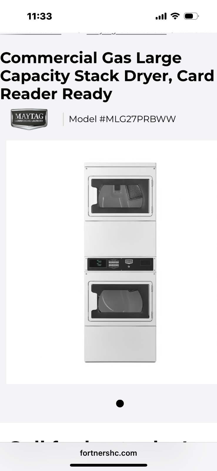 Maytag MLG27PRBWW Commercial Stacked Gas Dryer, New, 7.4 Capacity - New - 2024 - Houston, TX, photo 2 of 8
