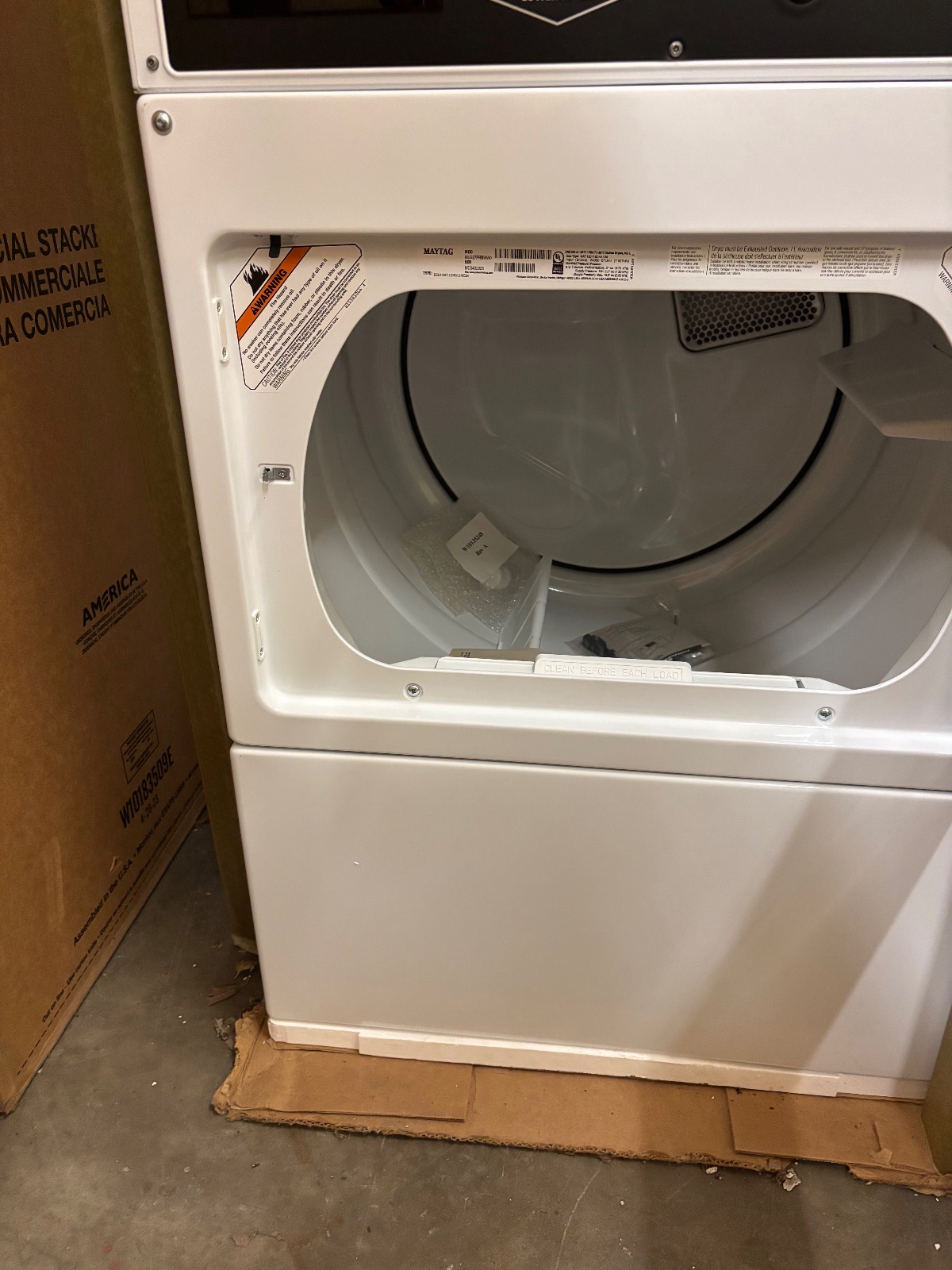 Maytag MLG27PRBWW Commercial Stacked Gas Dryer, New, 7.4 Capacity - New - 2024 - Houston, TX, photo 7 of 8