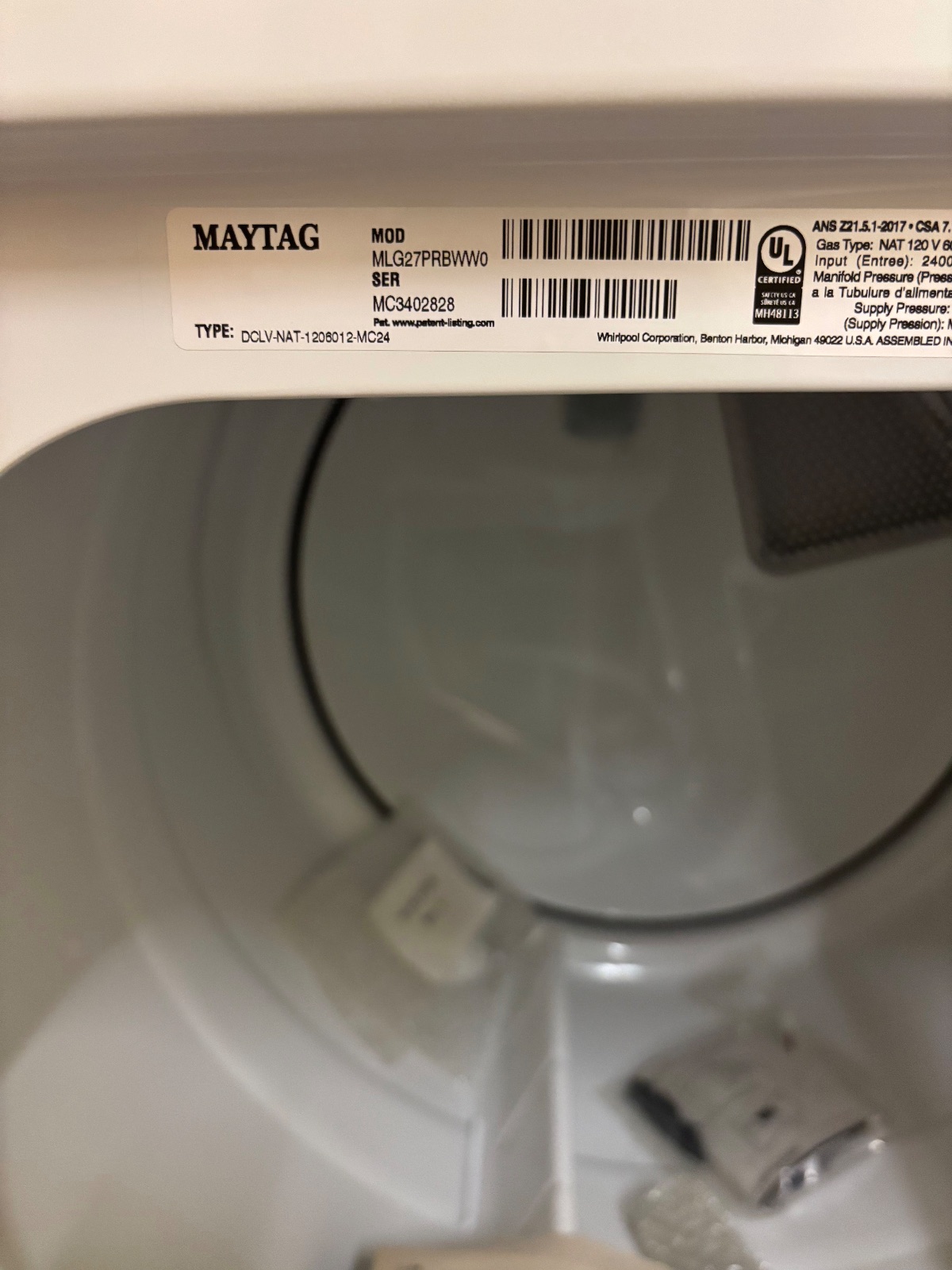 Maytag MLG27PRBWW Commercial Stacked Gas Dryer, New, 7.4 Capacity - New - 2024 - Houston, TX, photo 8 of 8