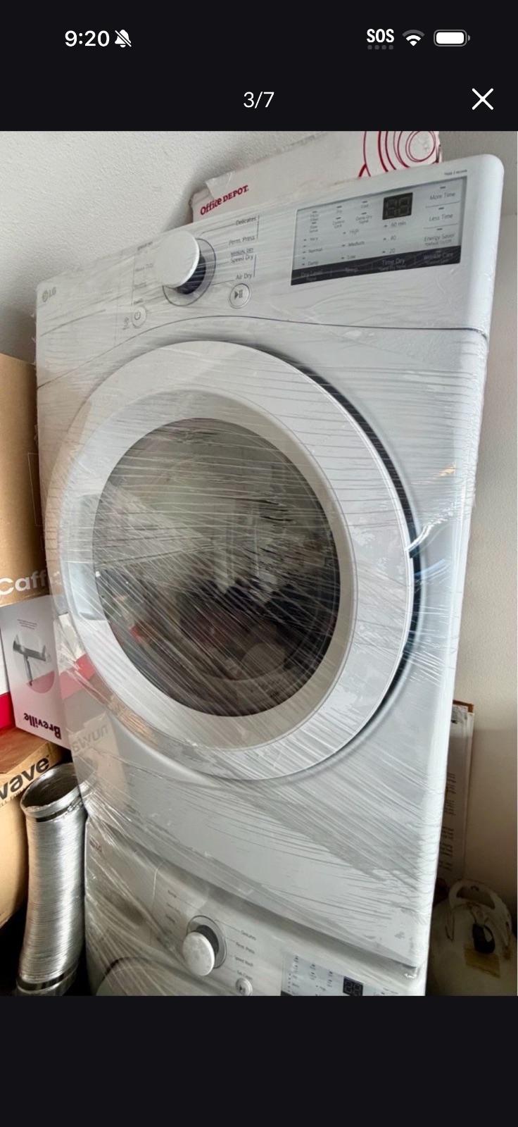 LG WM3400CW Washer Dryer Set, Stacked Front Load - Like New - 2024 – Chino, CA, photo 3 of 7