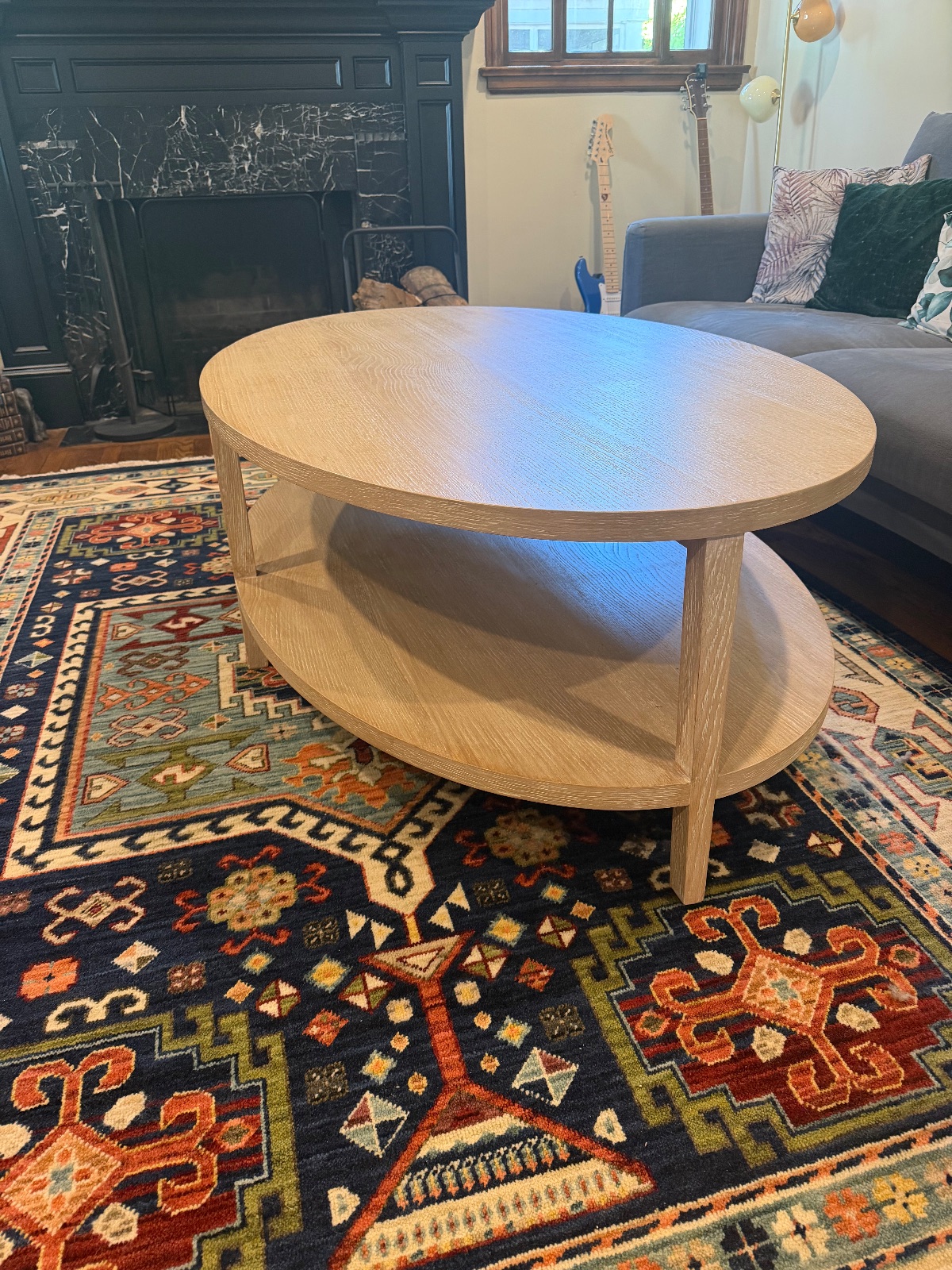 Clairemont Natural Oak Wood 48" Oval Coffee Table - Like New - Marble Cliff, OH, photo 2 of 5