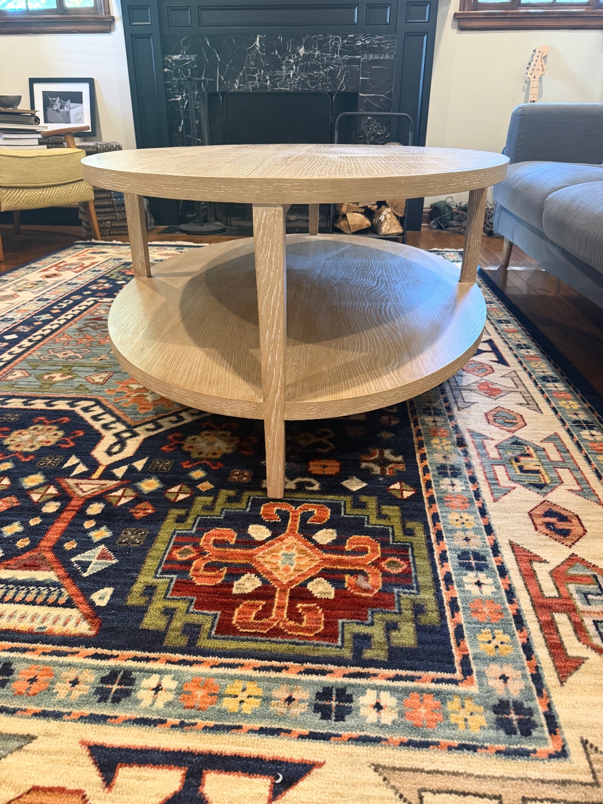 Clairemont Natural Oak Wood 48" Oval Coffee Table - Like New - Marble Cliff, OH, photo 3 of 5