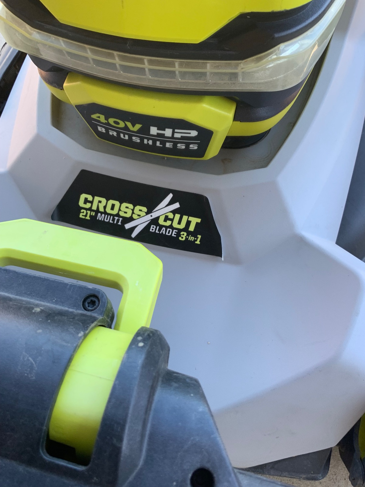 Ryobi 40V HP Brushless 21 Self-Propelled Mower with Trimmer and Batteries - Good - 8298 Daisy Ln, Riverside, CA, photo 3 of 10