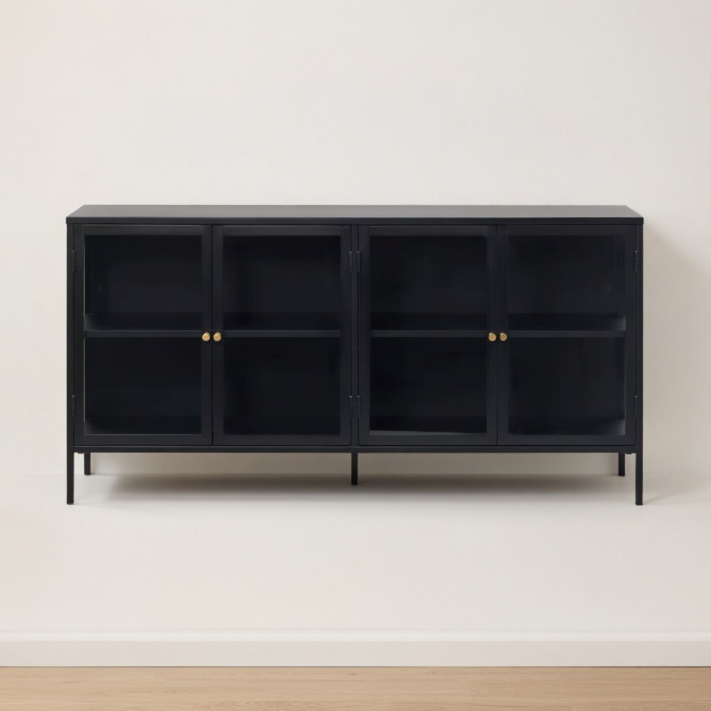 Black Metal and Glass TV Console Sideboard - Like New – West Hollywood, CA