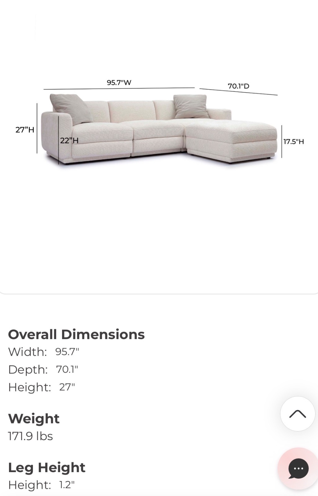 Perry Cream Performance Chenille Modular Sectional - New - New York, NY, photo 4 of 4