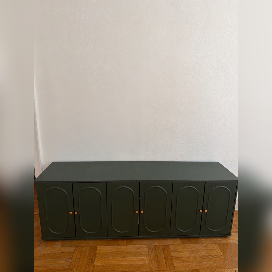 Green Sideboard Cabinet, 63" Wide Six-Door Storage - Like New – New York, NY