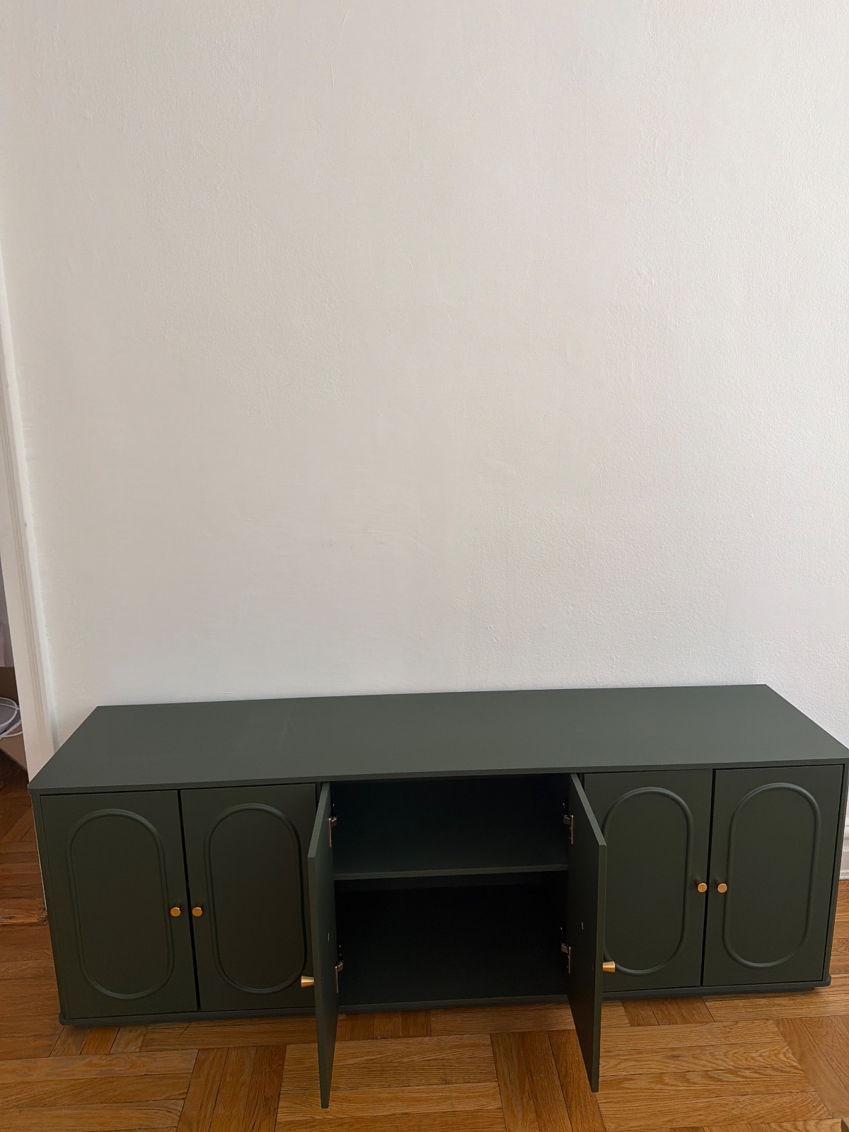 Green Sideboard Cabinet, 63" Wide Six-Door Storage - Like New – New York, NY, photo 4 of 4