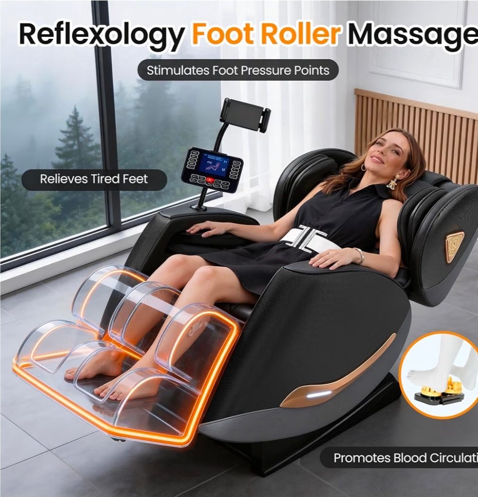 Jiatilunvo Massage Chair, Black Leather with Remote - Like New - 2026 - Dallas, TX, photo 3 of 9