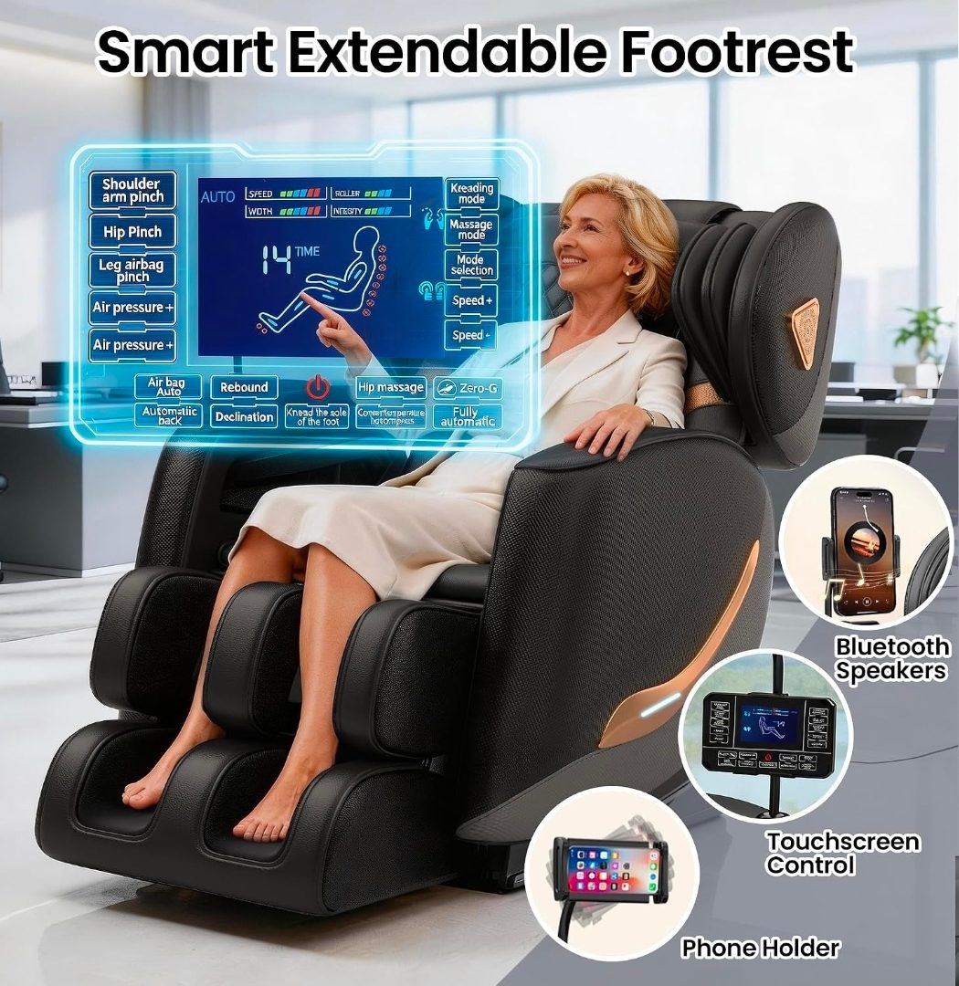 Jiatilunvo Massage Chair, Black Leather with Remote - Like New - 2026 - Dallas, TX, photo 6 of 9