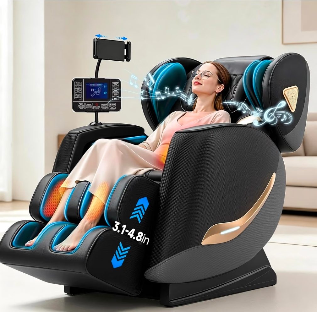 Jiatilunvo Massage Chair, Black Leather with Remote - Like New - 2026 - Dallas, TX, photo 7 of 9