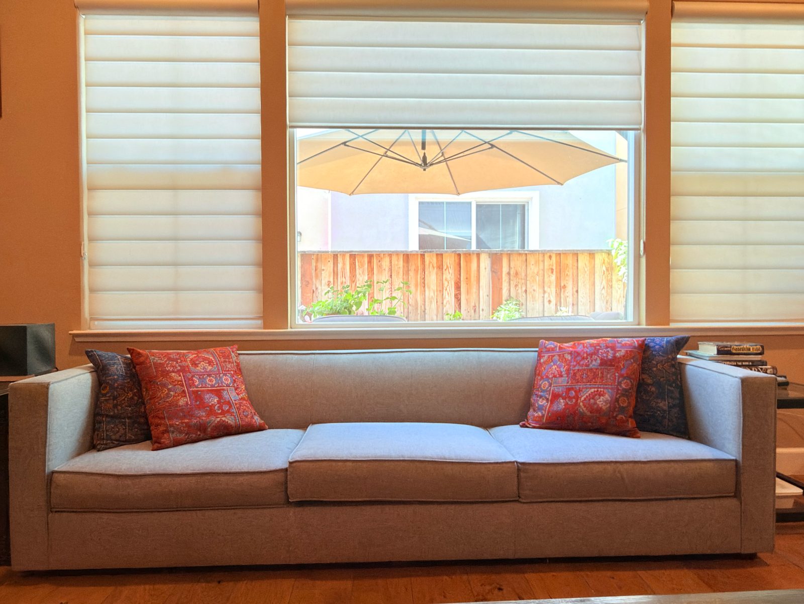 CB2 Light Gray Fabric 3 Seat Sofa (2 of Them) - Good - Milpitas, CA, photo 3 of 3