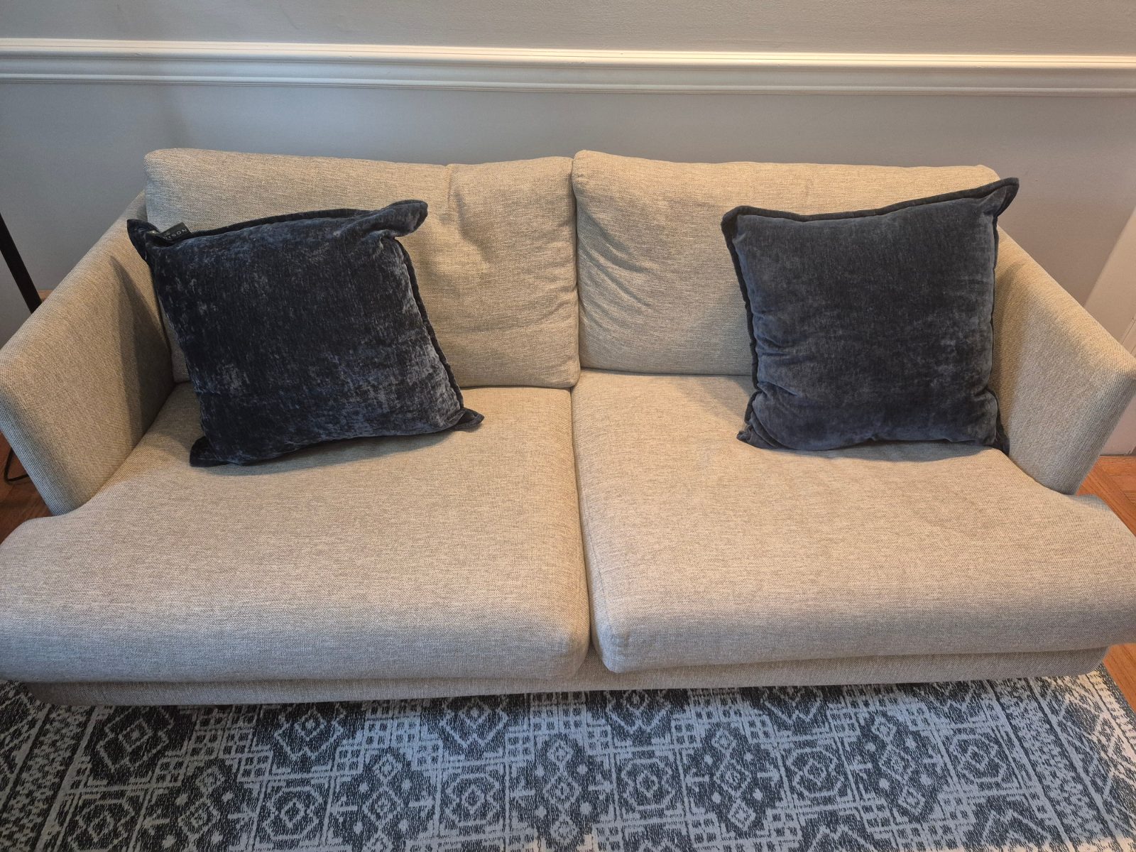 Gray 2-Seat Sofa, Includes Two Pillows - Good – North Brunswick Township, NJ, photo 2 of 3