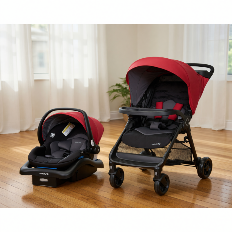 Safety 1st Stroller and Car Seat Combo  Good Condition, Red & Black -  Jersey City, NJ - Commonplace